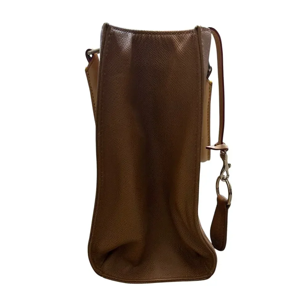 Dooney & Bourke Pebble Leather Janine Handbag Brown Double Handle Designer